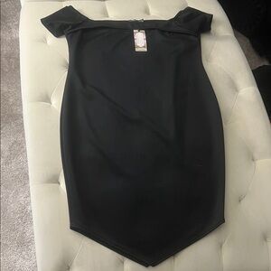 Boohoo Black Off-Shoulder Mini Dress